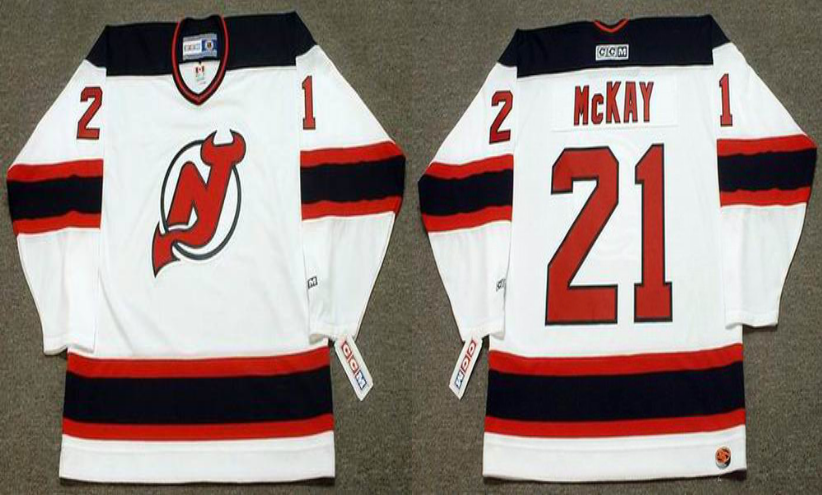 2019 Men New Jersey Devils 21 Mckay white CCM NHL jerseys